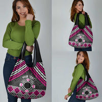 Personalised Aotearoa Niho Taniwha Motif Grocery Bag Pink Style LT9 - Polynesian Pride