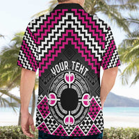 Personalised Aotearoa Niho Taniwha Motif Hawaiian Shirt Pink Style LT9 - Polynesian Pride