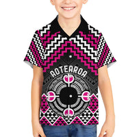 Personalised Aotearoa Niho Taniwha Motif Hawaiian Shirt Pink Style LT9 - Polynesian Pride