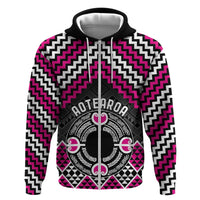 Personalised Aotearoa Niho Taniwha Motif Hoodie Pink Style