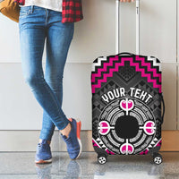 Personalised Aotearoa Niho Taniwha Motif Luggage Cover Pink Style
