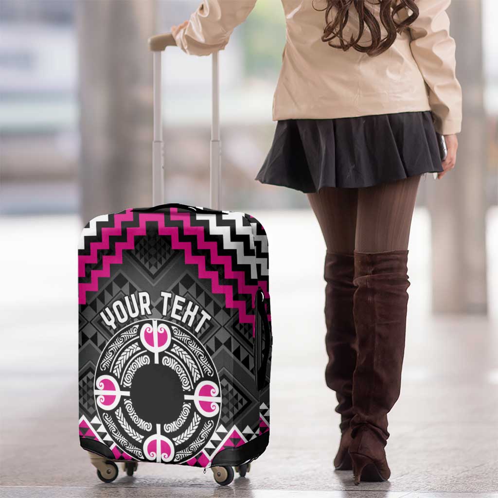 Personalised Aotearoa Niho Taniwha Motif Luggage Cover Pink Style