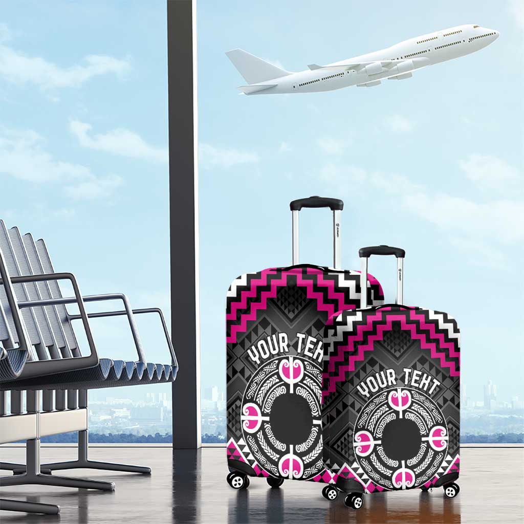 Personalised Aotearoa Niho Taniwha Motif Luggage Cover Pink Style