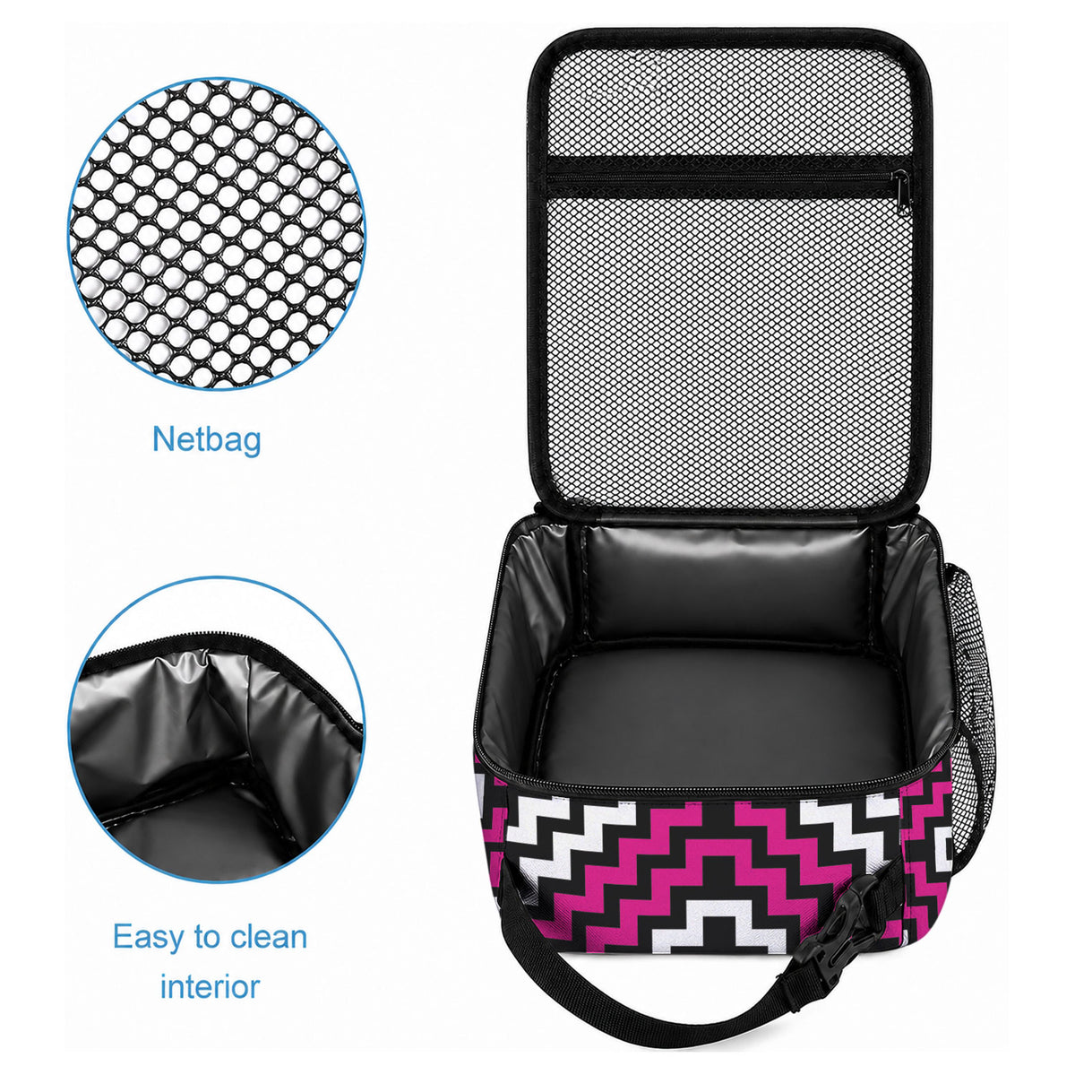 Personalised Aotearoa Niho Taniwha Motif Lunch Bag Pink Style LT9 - Polynesian Pride