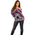 Personalised Aotearoa Niho Taniwha Motif Off Shoulder Sweater Pink Style