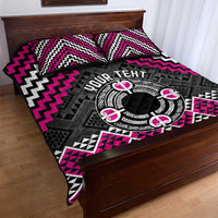 Personalised Aotearoa Niho Taniwha Motif Quilt Bed Set Pink Style LT9 - Polynesian Pride
