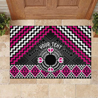 Personalised Aotearoa Niho Taniwha Motif Rubber Doormat Pink Style LT9 Pink - Polynesian Pride
