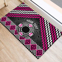 Personalised Aotearoa Niho Taniwha Motif Rubber Doormat Pink Style LT9 - Polynesian Pride