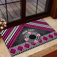 Personalised Aotearoa Niho Taniwha Motif Rubber Doormat Pink Style LT9 - Polynesian Pride