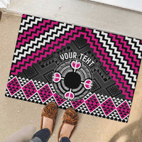 Personalised Aotearoa Niho Taniwha Motif Rubber Doormat Pink Style LT9 - Polynesian Pride