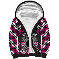 Personalised Aotearoa Niho Taniwha Motif Sherpa Hoodie Pink Style LT9 Unisex Pink - Polynesian Pride