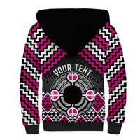 Personalised Aotearoa Niho Taniwha Motif Sherpa Hoodie Pink Style LT9 - Polynesian Pride