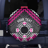 Personalised Aotearoa Niho Taniwha Motif Spare Tire Cover Pink Style