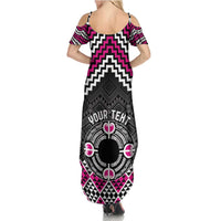 Personalised Aotearoa Niho Taniwha Motif Summer Maxi Dress Pink Style