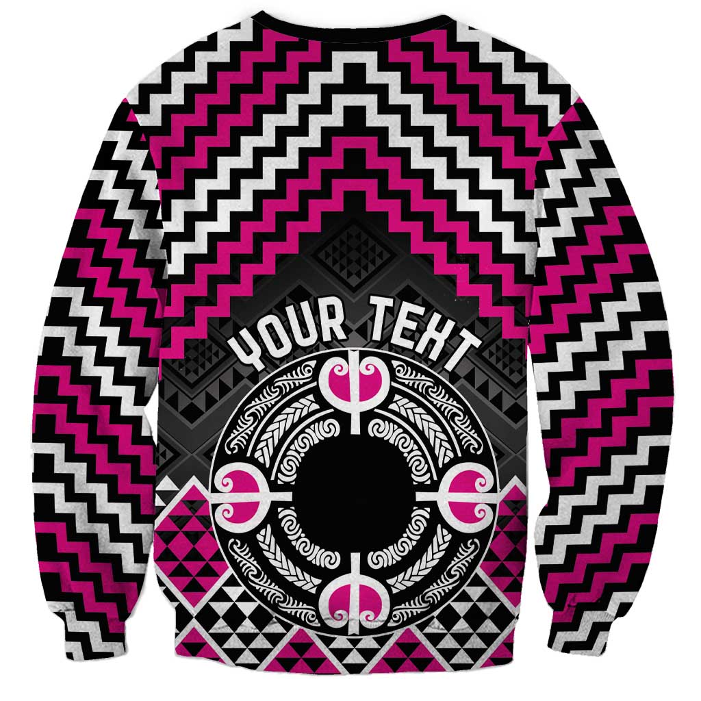 Personalised Aotearoa Niho Taniwha Motif Sweatshirt Pink Style