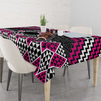 Personalised Aotearoa Niho Taniwha Motif Tablecloth Pink Style LT9 - Polynesian Pride