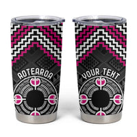 Personalised Aotearoa Niho Taniwha Motif Tumbler Cup Pink Style LT9 Pink - Polynesian Pride