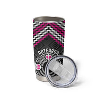 Personalised Aotearoa Niho Taniwha Motif Tumbler Cup Pink Style LT9 - Polynesian Pride