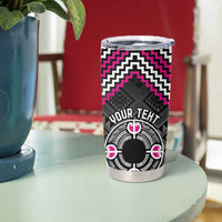 Personalised Aotearoa Niho Taniwha Motif Tumbler Cup Pink Style LT9 - Polynesian Pride