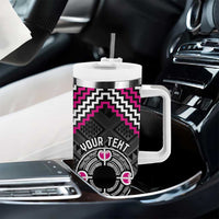 Personalised Aotearoa Niho Taniwha Motif Tumbler With Handle Pink Style LT9 - Polynesian Pride