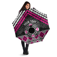 Personalised Aotearoa Niho Taniwha Motif Umbrella Pink Style - Polynesian Pride
