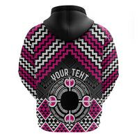 Personalised Aotearoa Niho Taniwha Motif Zip Hoodie Pink Style