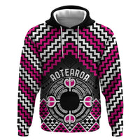 Personalised Aotearoa Niho Taniwha Motif Zip Hoodie Pink Style