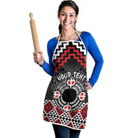 Personalised Aotearoa Niho Taniwha Motif Apron Red Style - Polynesian Pride