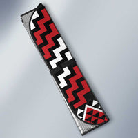 Personalised Aotearoa Niho Taniwha Motif Auto Sun Shade Red Style - Polynesian Pride