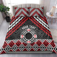 Personalised Aotearoa Niho Taniwha Motif Bedding Set Red Style