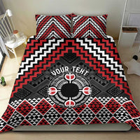 Personalised Aotearoa Niho Taniwha Motif Bedding Set Red Style