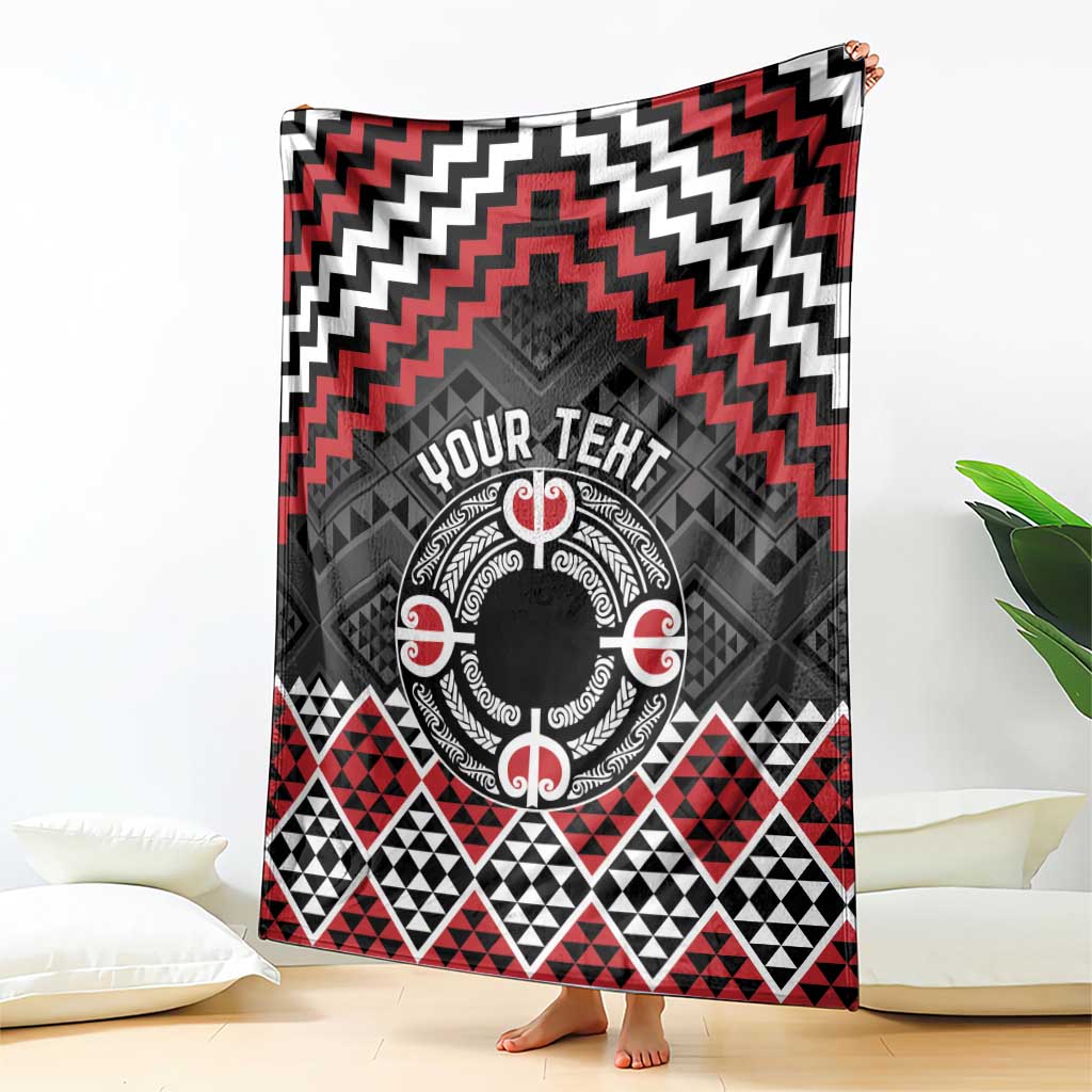 Personalised Aotearoa Niho Taniwha Motif Blanket Red Style LT9 - Polynesian Pride