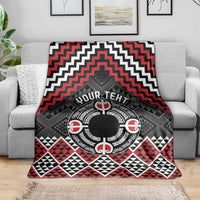Personalised Aotearoa Niho Taniwha Motif Blanket Red Style LT9 - Polynesian Pride