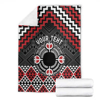 Personalised Aotearoa Niho Taniwha Motif Blanket Red Style LT9 - Polynesian Pride