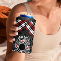 Personalised Aotearoa Niho Taniwha Motif 4 in 1 Can Cooler Tumbler Red Style LT9 - Polynesian Pride