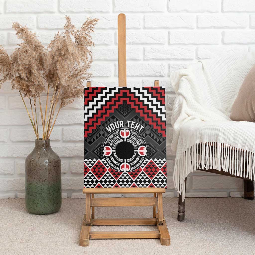Personalised Aotearoa Niho Taniwha Motif Canvas Wall Art Red Style LT9 - Polynesian Pride