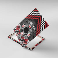 Personalised Aotearoa Niho Taniwha Motif Canvas Wall Art Red Style LT9 With Frame Red - Polynesian Pride