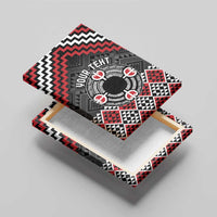 Personalised Aotearoa Niho Taniwha Motif Canvas Wall Art Red Style LT9 - Polynesian Pride