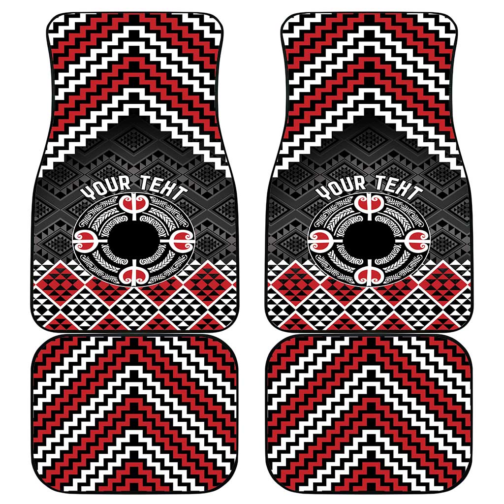 Personalised Aotearoa Niho Taniwha Motif Car Mats Red Style LT9 - Polynesian Pride