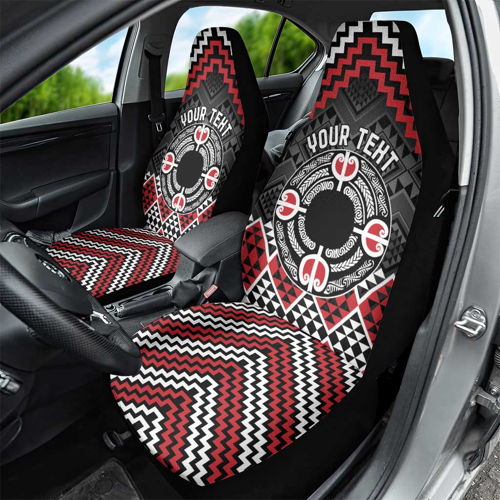 Personalised Aotearoa Niho Taniwha Motif Car Seat Cover Red Style