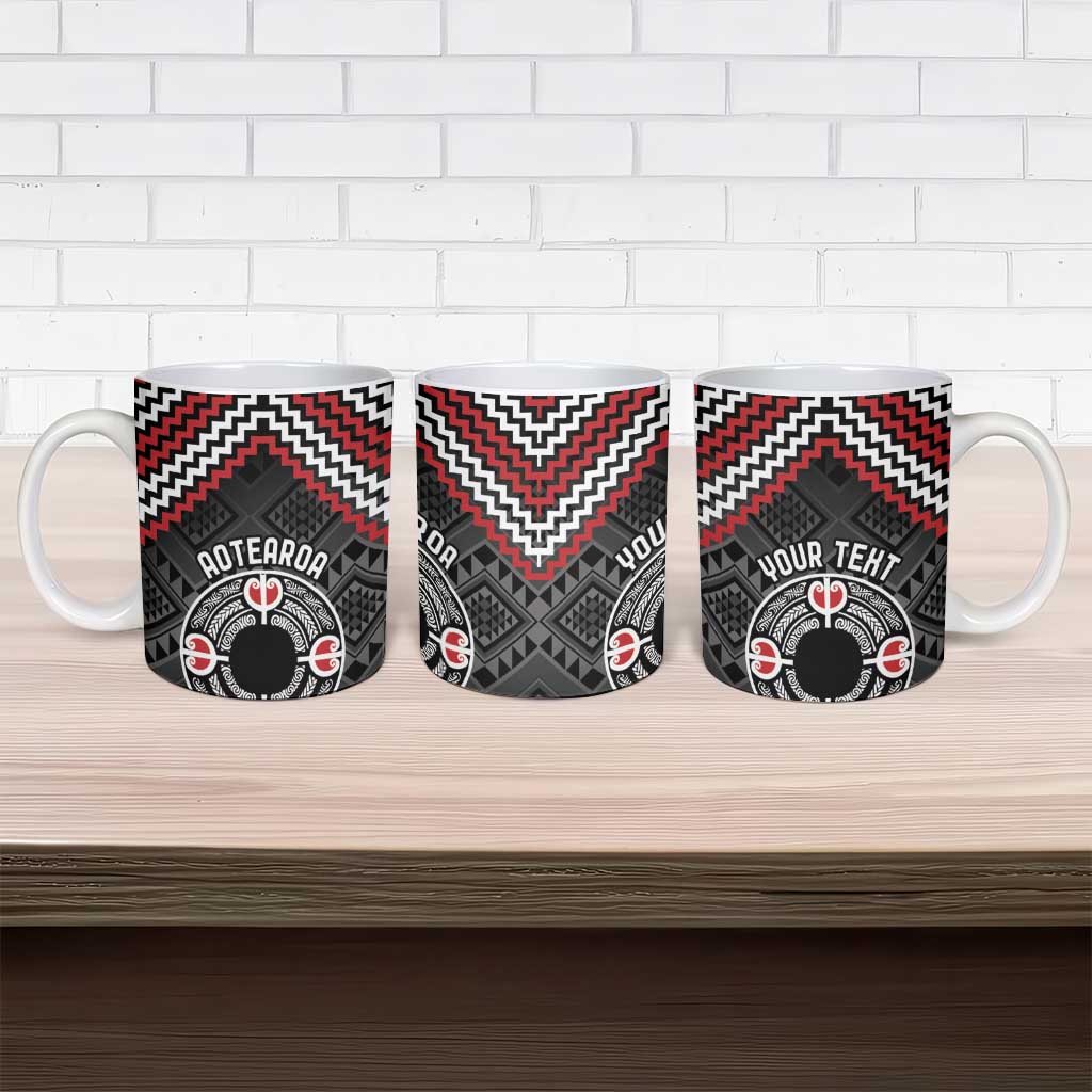 Personalised Aotearoa Niho Taniwha Motif Ceramic Mug Red Style - Polynesian Pride