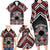 Personalised Aotearoa Niho Taniwha Motif Family Matching Long Sleeve Bodycon Dress and Hawaiian Shirt Red Style