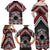 Personalised Aotearoa Niho Taniwha Motif Family Matching Off Shoulder Maxi Dress and Hawaiian Shirt Red Style