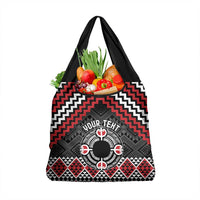 Personalised Aotearoa Niho Taniwha Motif Grocery Bag Red Style LT9 1-pack One Size Red - Polynesian Pride