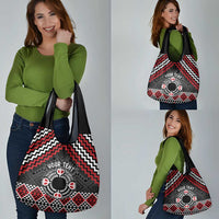 Personalised Aotearoa Niho Taniwha Motif Grocery Bag Red Style LT9 - Polynesian Pride
