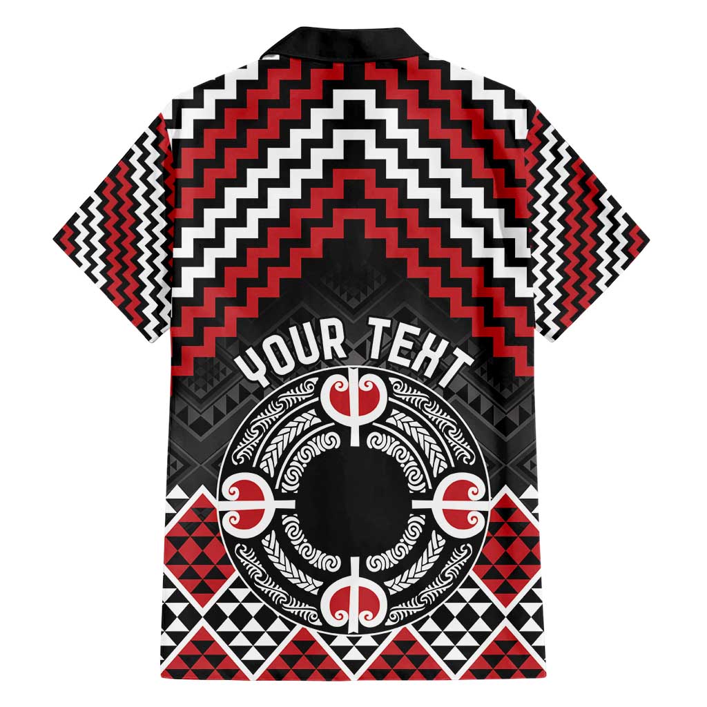 Personalised Aotearoa Niho Taniwha Motif Hawaiian Shirt Red Style LT9 - Polynesian Pride