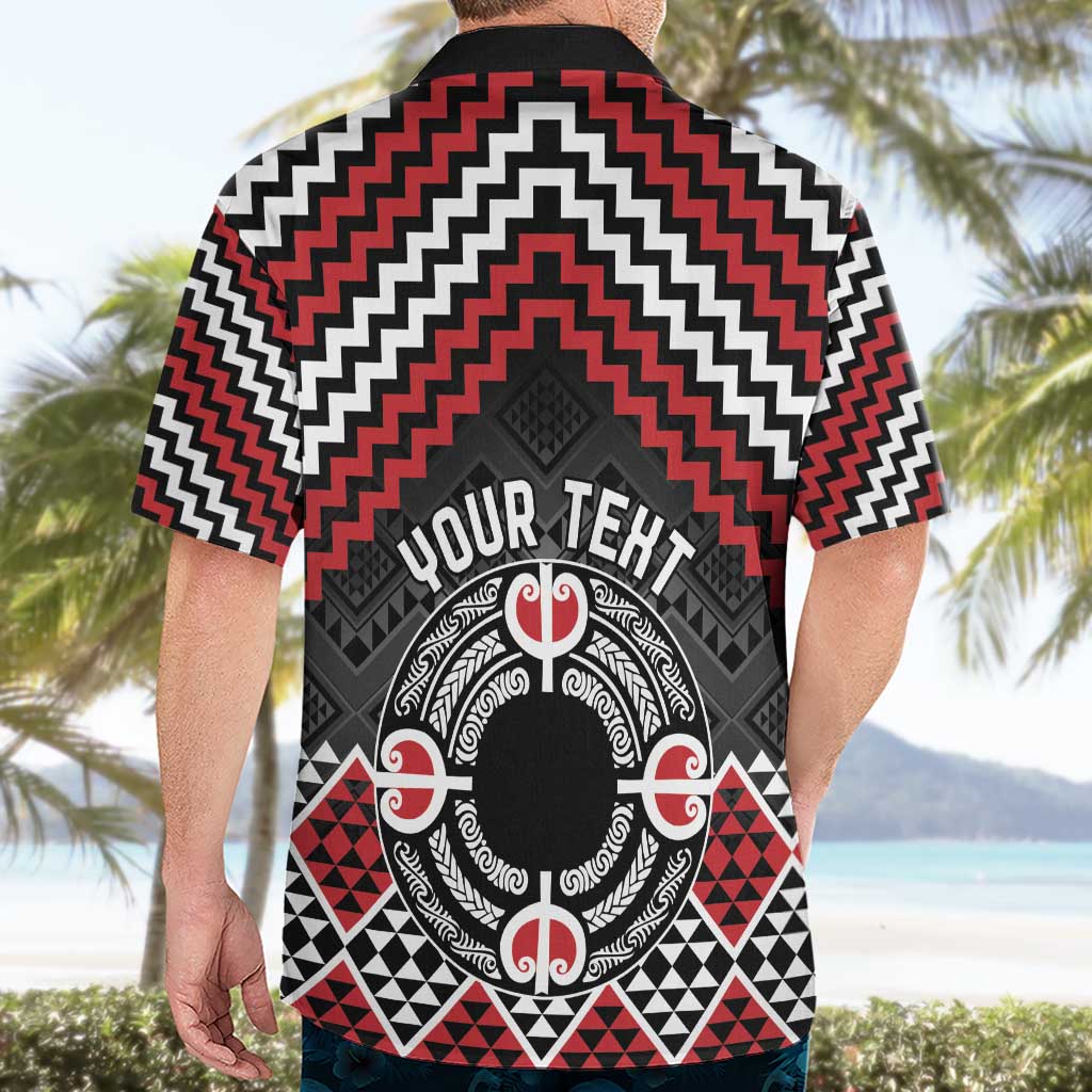 Personalised Aotearoa Niho Taniwha Motif Hawaiian Shirt Red Style LT9 - Polynesian Pride