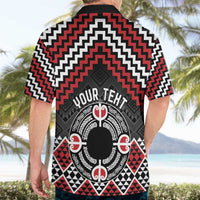 Personalised Aotearoa Niho Taniwha Motif Hawaiian Shirt Red Style LT9 - Polynesian Pride