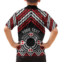 Personalised Aotearoa Niho Taniwha Motif Hawaiian Shirt Red Style LT9 - Polynesian Pride