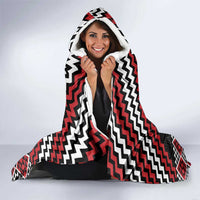 Personalised Aotearoa Niho Taniwha Motif Hooded Blanket Red Style LT9 - Polynesian Pride